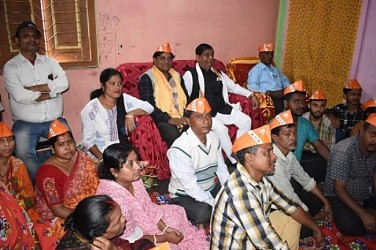 BJP listened to 110th Mann-Ki-Baat program of Prime Minister Modi in various places in Tripura. TIWN Pic Feb 25